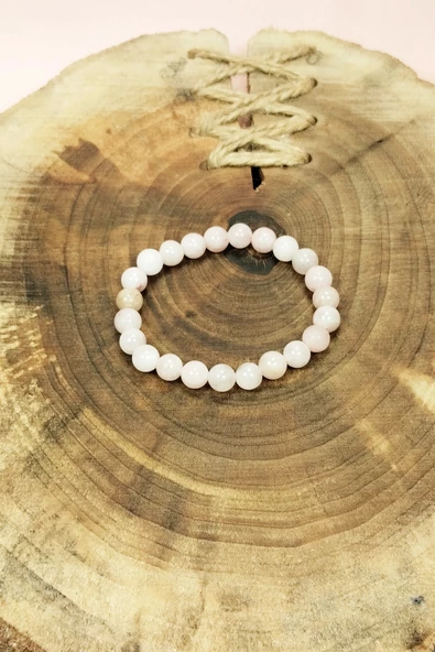 Pembe Kuvars Doğal Taş Bileklik Kutulu - 2