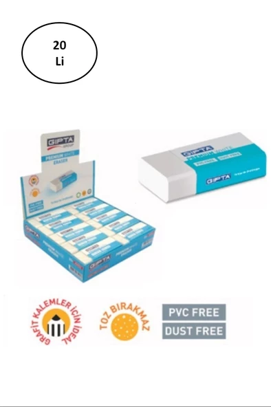 Gıpta Silgi 20'Li Pvc Dust Free Beyaz 4-K252200-5001 20'li - 2