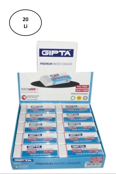 Gıpta Silgi 20'Li Pvc Dust Free Beyaz 4-K252200-5001 20'li