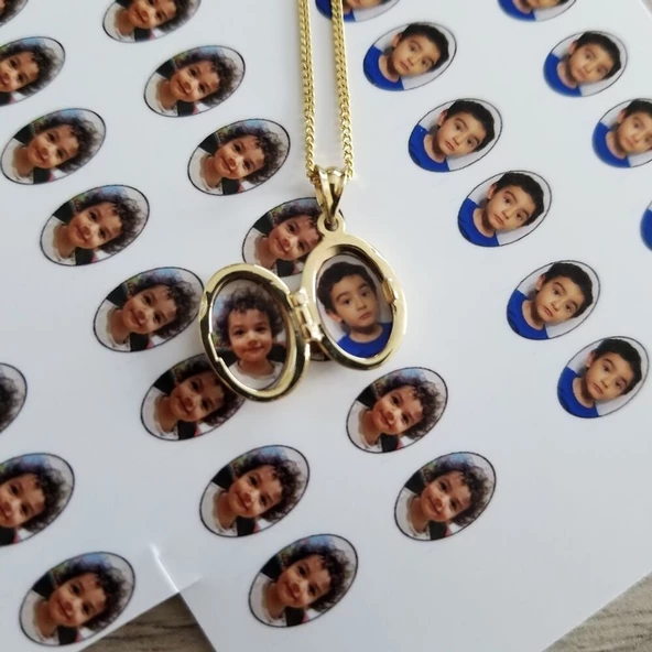 Altın Resimli Kolye Gurmet Zincirli Oval Sonsuzluk Tasarım - Resim 6