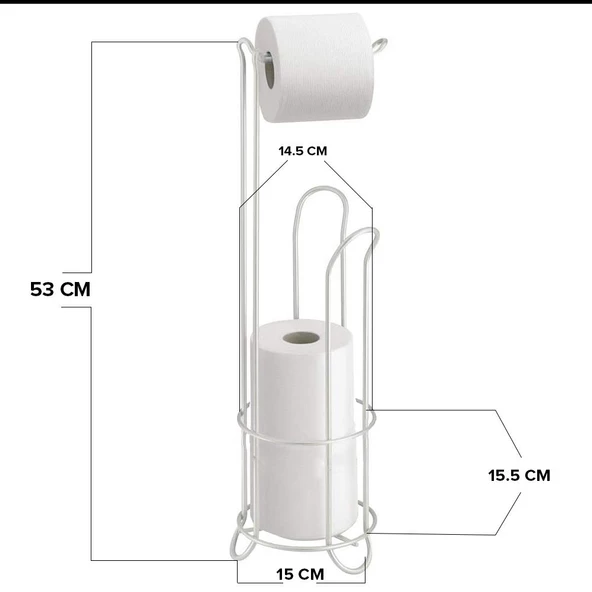 Hometarz Banyo Wc Peçetelik Tuvalet Yedek Hazneli Kağıtlık 54 Cm - 7