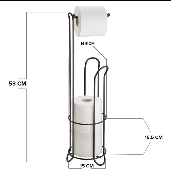 Hometarz Banyo Wc Peçetelik Tuvalet Yedek Hazneli Kağıtlık 54 Cm - 6