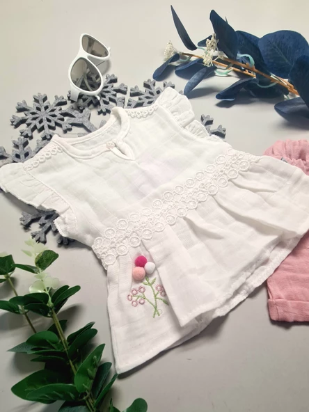 Gülşen Müslin Kız Bebek Takım - 2