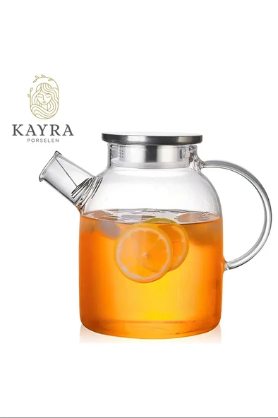 Çelik Kapaklı Borosilikat Cam Demlik 1500ML Royaleks-CM-2003 - 2