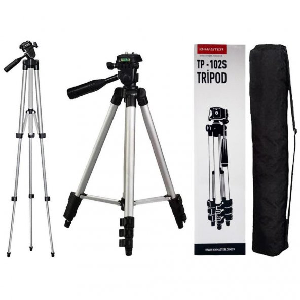Knmaster Tripod Telefon ve Kamera Uyumlu + ÇANTA + SU TERAZİSİ + ADAPTÖR 105cm TP-105S - 1