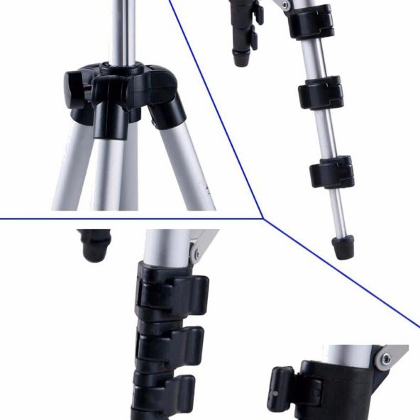 Knmaster Tripod Telefon ve Kamera Uyumlu + ÇANTA + SU TERAZİSİ + ADAPTÖR 105cm TP-105S - 3
