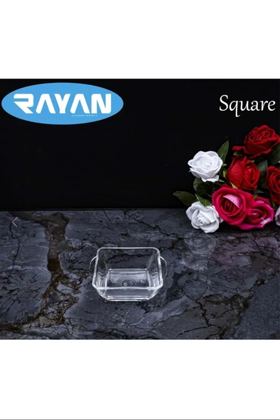 Square Tekli Kare Cam Kahvaltılık Kase Royaleks-81485