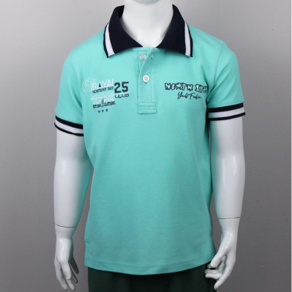 North Star Fashion Polo Yaka Erkek Çocuk T-Shirt Mint Yeşili