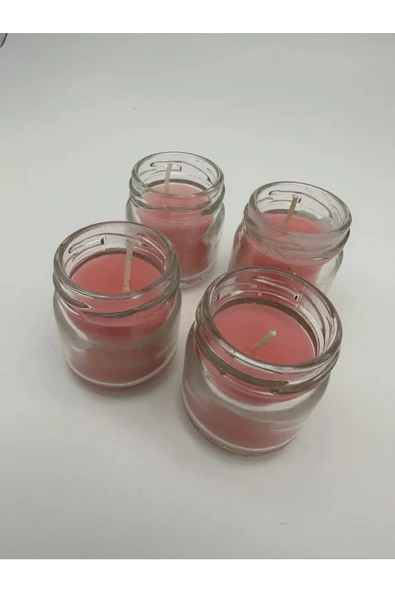 4'lü Set Çiçek Kokulu Mini Kavanoz Mum Royaleks-A1012 - 3