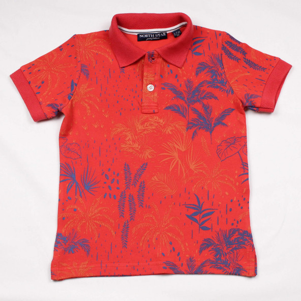 North Star Fashion Polo Yaka Erkek Çocuk T-shirt Nar Çiçeği - 2