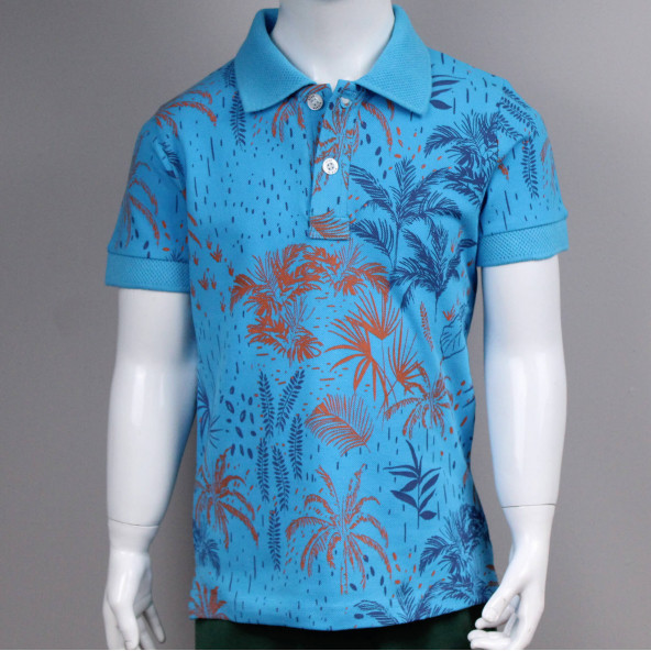 North Star Fashion Polo Yaka Erkek Çocuk T-shirt Turkuaz