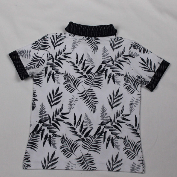 North Star Fashion Polo Yaka Baskılı Nakışlı Erkek Çocuk T-Shirt Beyaz - 3