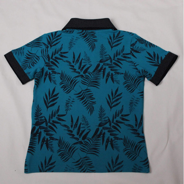 North Star Fashion Polo Yaka Baskılı Nakışlı Erkek Çocuk T-Shirt Petrol Yeşili - 3