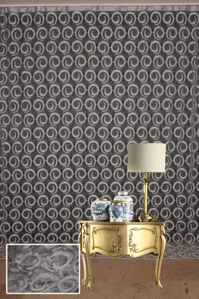 VAKKO  MODEL GRİ RENK İP PERDE HAZIR DÜĞMELERİ DİKİLMİŞ İP PERDE 300*270 cm ürün görseli