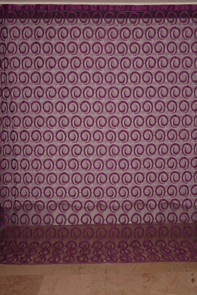 VAKKO  MODEL MOR RENK İP PERDE HAZIR DÜĞMELERİ DİKİLMİŞ İP PERDE 300*270 cm - Resim 2