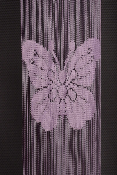 KELEBEK  MODEL LİLA RENK İP PERDE HAZIR DÜĞMELERİ DİKİLMİŞ İP PERDE 300*280 cm - Resim 3