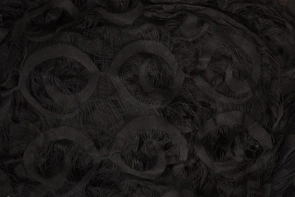 VAKKO  MODEL SİYAH RENK İP PERDE HAZIR DÜĞMELERİ DİKİLMİŞ İP PERDE 300*270 cm - Resim 5