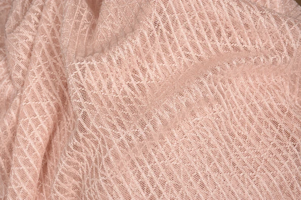 ÇİZGİLİ MODEL PUDRA RENK TEK KANAT Hazır dikilmiş Pileli Fon Perde 300*260 cm - Resim 5