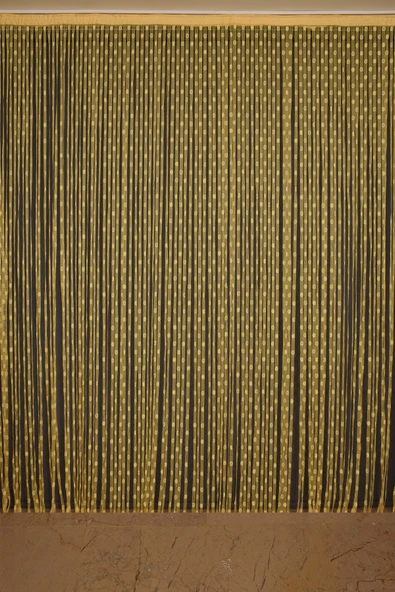 KÜÇÜK PUANLI MODEL CİVCİV SARISI RENK HAZIR İP PERDE 300*270 cm - Resim 2