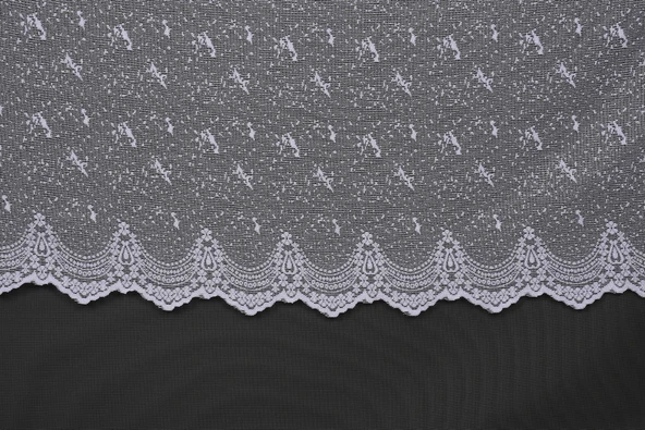 KUŞ MODEL KIRIK BEYAZ RENK TEK KANAT Dikilmiş Pileli Fon Perde 300*260 Cm - Resim 4