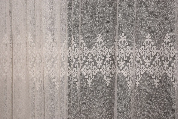 GÖBEKLİ MODEL KIRIK BEYAZ TEK KANAT RENK Hazır dikilmiş Pileli Fon Perde 300*260 cm - Resim 6