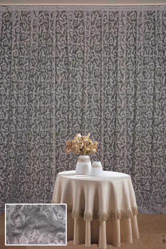 SULTAN 2 MODEL GRİ RENK TEK KANAT Hazır dikilmiş Pileli Fon Perde 300*260 cm - Resim 2