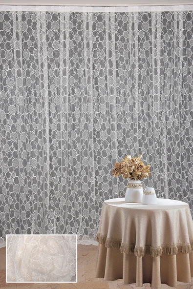 OLİMPİYAT KREM RENK TEK KANAT Dikilmiş Pileli Fon Perde 300*260 Cm - Resim 2