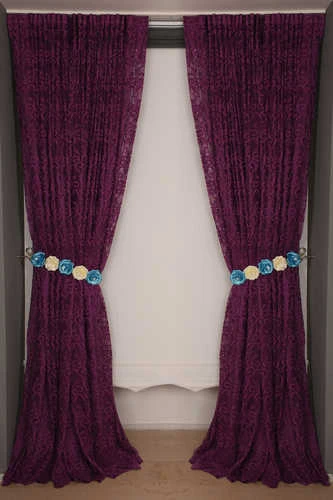 ŞAL MODEL MOR RENK TEK KANATHazır dikilmiş Pileli Fon Perde 300*260 cm - Resim 8