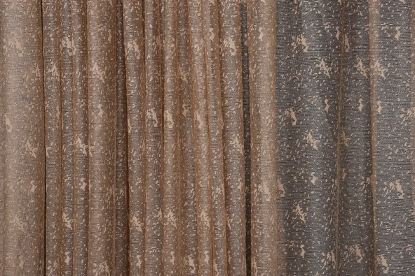 KUŞ MODEL VİZON RENK TEK KANAT Dikilmiş Pileli Fon Perde 300*260 Cm - Resim 5