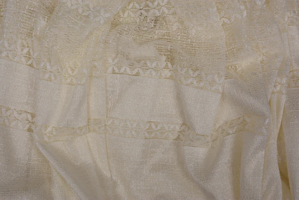 X MODEL KREM RENK TEK KANAT Dikilmiş Pileli Fon Perde 300*260 Cm - Resim 5