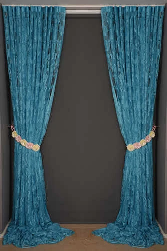 YAPRAK  MODEL TURKUAZ RENK İP PERDE HAZIR DÜĞMELERİ DİKİLMİŞ İP PERDE 300*280 cm - Resim 8