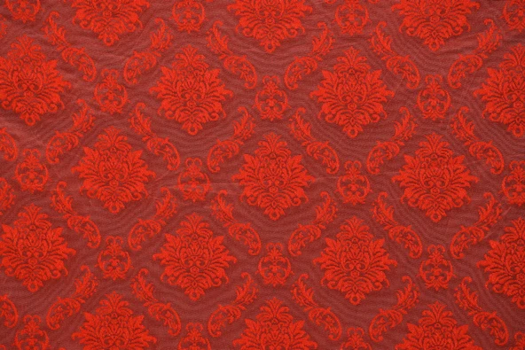 DAMAKS KIRMIZI RENK TEK KANAT Hazır dikilmiş Pileli Fon Perde 75*260 cm - Resim 2