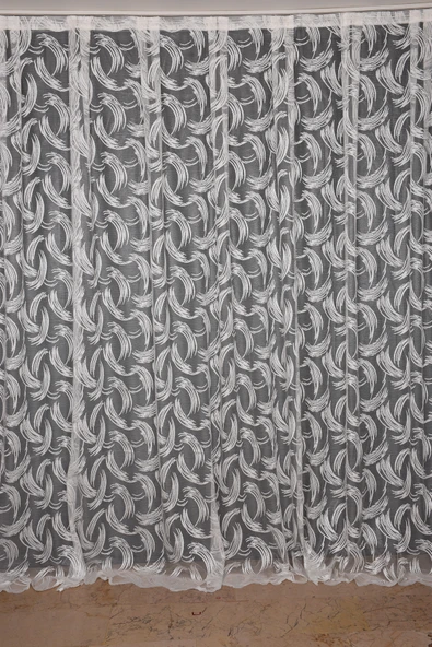 KILINÇ MODEL KREM RENK TEK KANAT Hazır Pileli Fon Perde 300*260 - Resim 2