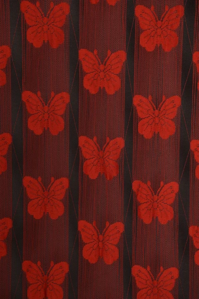 KELEBEK BİRLEŞİK MODEL KIRMIZI RENK HAZIR İP PERDE 300*270 - Resim 3