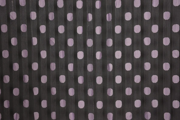 PUANLI ÇİFT RENK LİLA İP PERDE HAZIR DÜĞMELERİ DİKİLMİŞ İP PERDE 300*270 cm - Resim 3