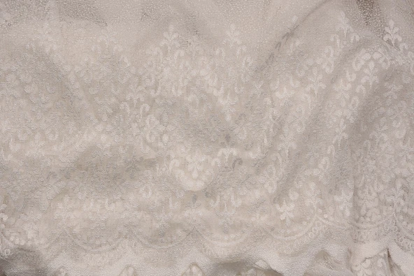 GÖBEKLİ MODEL BEYAZ RENK TEK KANAT Hazır dikilmiş Pileli Fon Perde 300*260 cm - Resim 8