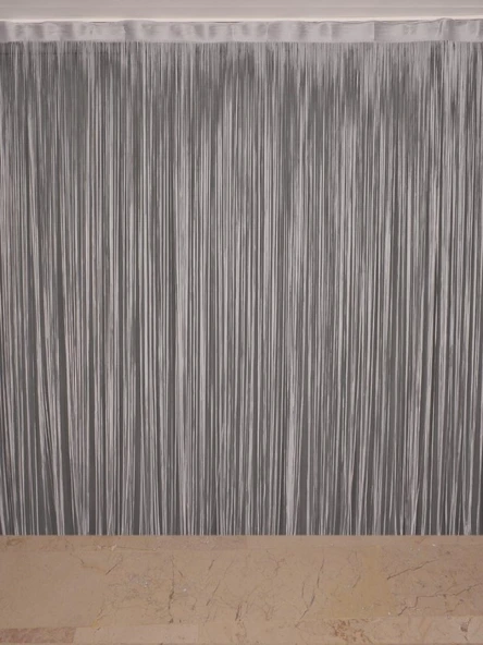 DÜZ İP  MODEL GRİ RENK HAZIR İP PERDE 300*270 ürün görseli