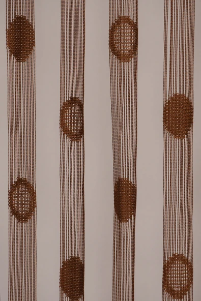 KÜÇÜK PUANLI MODEL ACI KAHVE RENK HAZIR İP PERDE 300*270 cm - 3