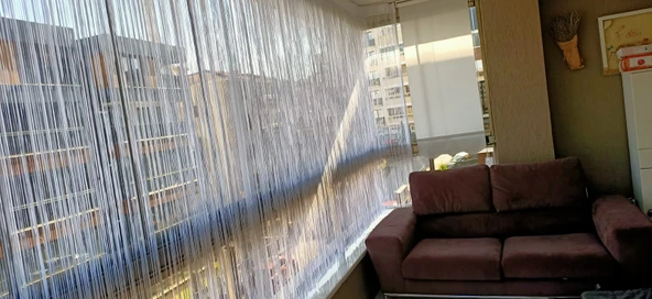 İP MODEL BEYAZ RENK İP PERDE 300*270 cm - 2 mm şerit ürün görseli 1