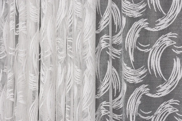 KILINÇ MODEL KIRIK BEYAZ RENK TEK KANAT Hazır Pileli Fon Perde 300*260 - Resim 5