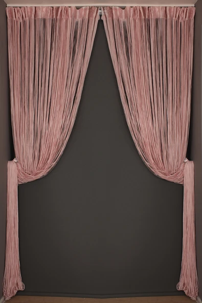 İP MODEL PUDRA RENK İP PERDE 300*270 cm - 2 mm şerit - Resim 6