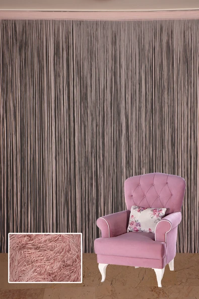 İP MODEL PUDRA RENK İP PERDE 300*270 cm - 2 mm şerit - Resim 2