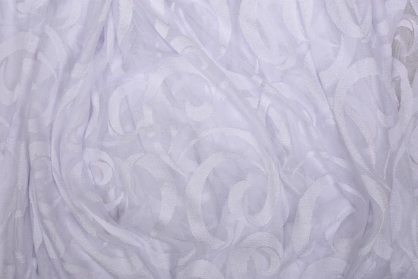 AY MODELİ BEYAZ RENK TEK KANAT Hazır Dikilmiş Pileli Fon Perde 300*260 Cm - Resim 4