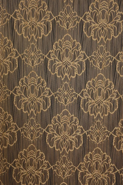 ÖRÜMCEK  MODEL GOLD RENK İP PERDE HAZIR DÜĞMELERİ DİKİLMİŞ İP PERDE 300*280 cm ürün görseli 1