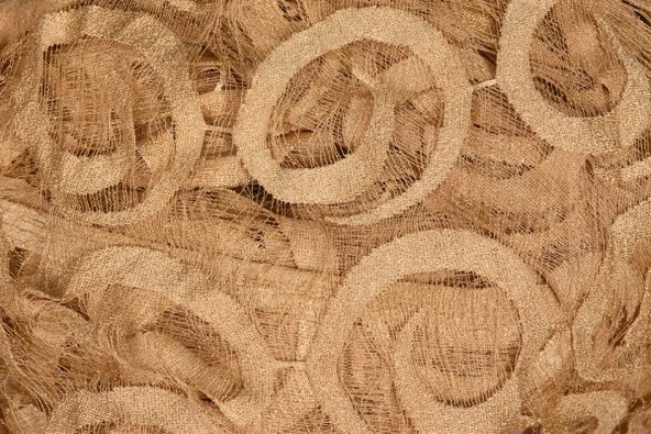 VAKKO  MODEL GOLD RENK İP PERDE HAZIR DÜĞMELERİ DİKİLMİŞ İP PERDE 300*270 cm - Resim 5