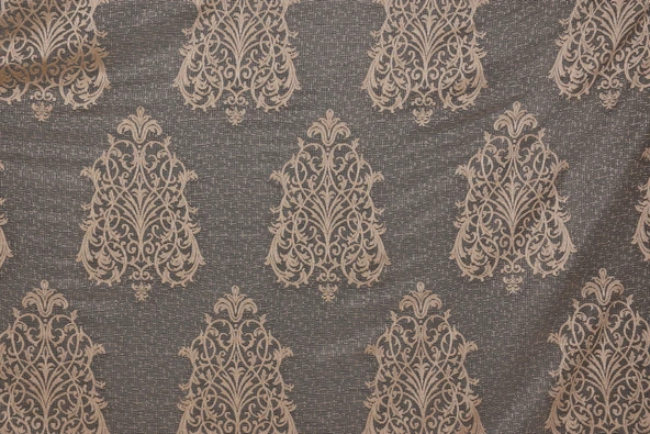 BÜYÜK DAMAKS VİZON RENK TEK KANAT Dikilmiş Pileli Fon Perde 300*260 Cm ürün görseli 1