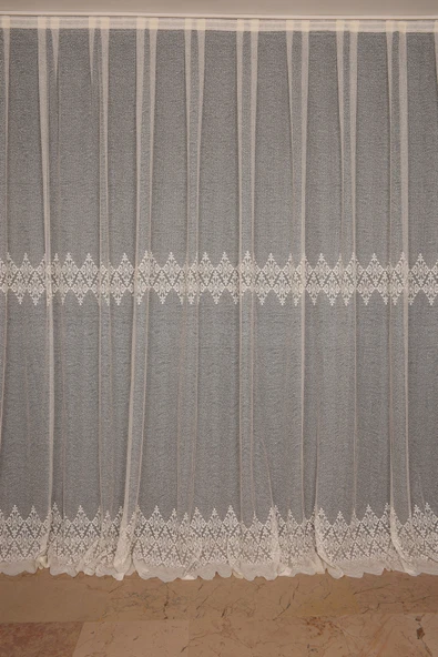 GÖBEKLİ MODEL KREM RENK TEK KANAT Hazır dikilmiş Pileli Fon Perde 300*260 cm - Resim 2