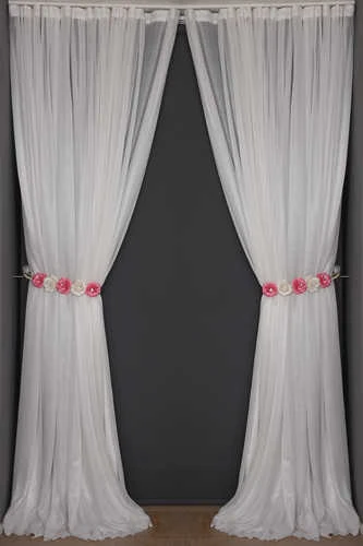 SIK NOKTALI MODEL KREM RENK TEK KANAT Hazır Pileli Fon Perde 300*260 - Resim 8