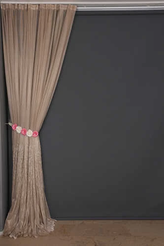 SELVİ DESEN VİZON RENK TEK KANAT Hazır dikilmiş Pileli Fon Perde 300*260 cm - Resim 6