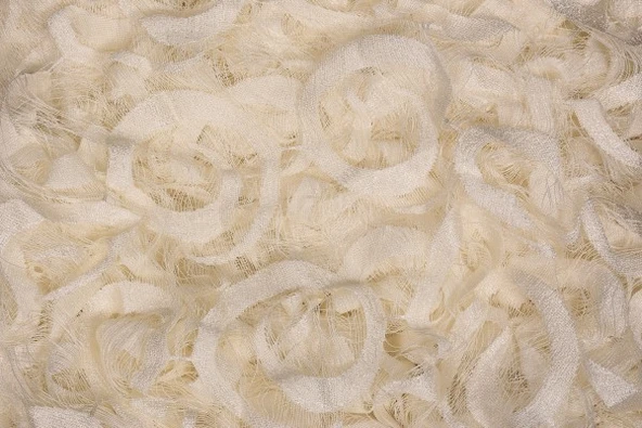 VAKKO  MODEL KREM RENK İP PERDE HAZIR DÜĞMELERİ DİKİLMİŞ İP PERDE 300*270 cm - Resim 5